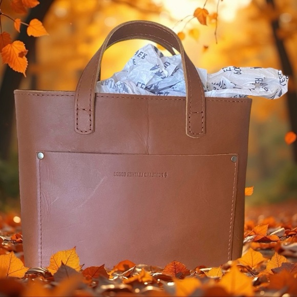 PORTLAND LEATHER COMPANY MINI ZIP TOP CROSSBODY IN HONEY - Picture 5 of 12